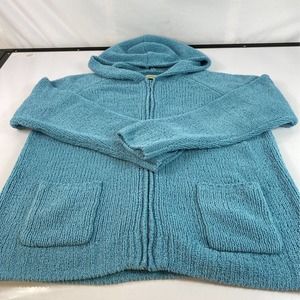 Gander Mtn Womens Hoodie Sweatshirt Blue Raglan Sleeve Full Zip Pockets Plus 2X